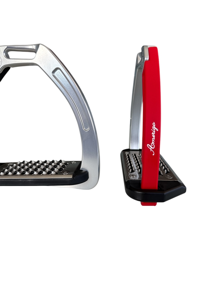 Nylon Balanced Safety Stirrup Ljus Titan/Röd Amerigo