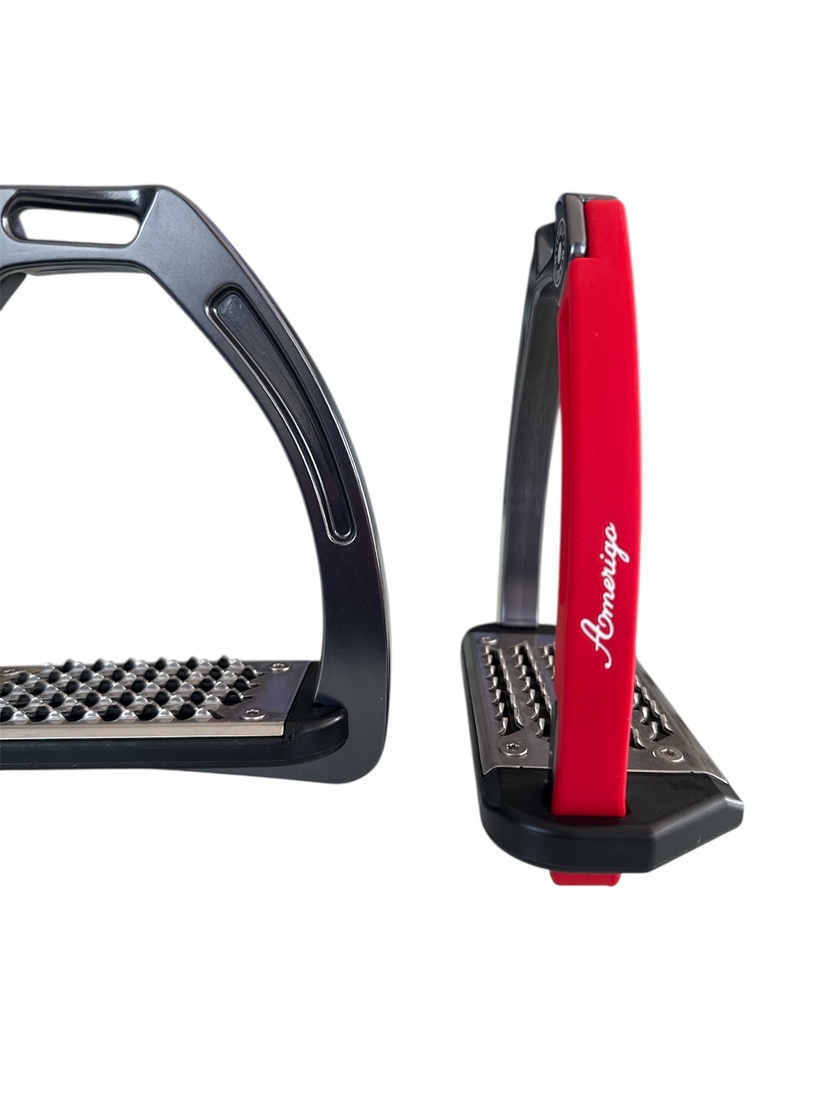 Nylon Balanced Safety Stirrup Mörk Titan/Röd Amerigo