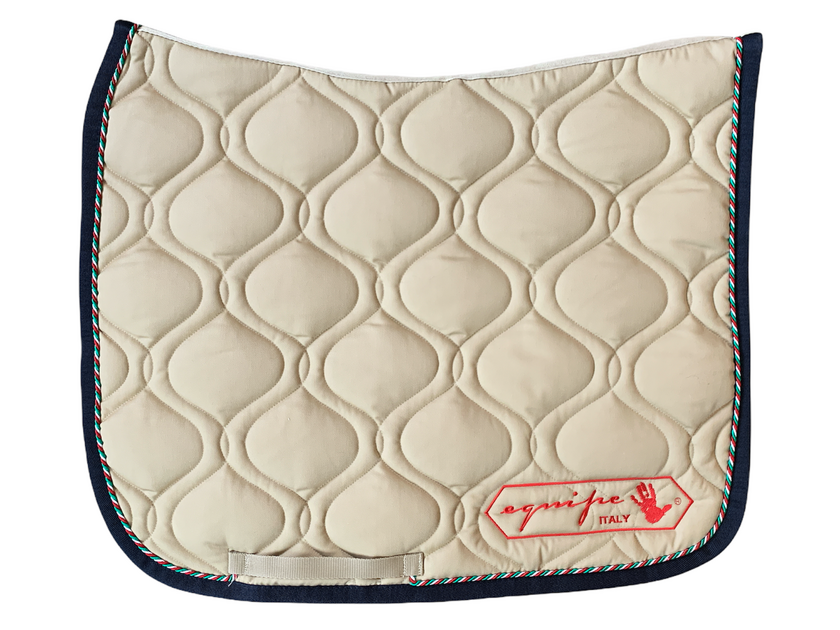 Schabrak Equipe Dressage Beige, Blå kant, Tricolor cord