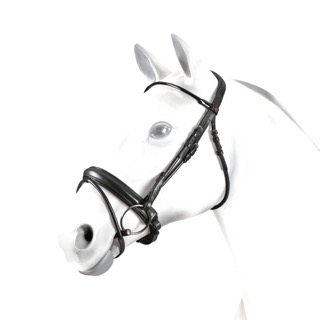 Träns Dressyr Rundsytt m. Silverspänne Cob Svart