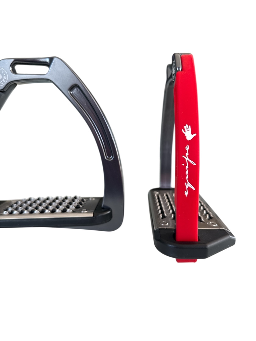 Nylon Balanced Safety Stirrup Mörk Titan/Röd Equipe