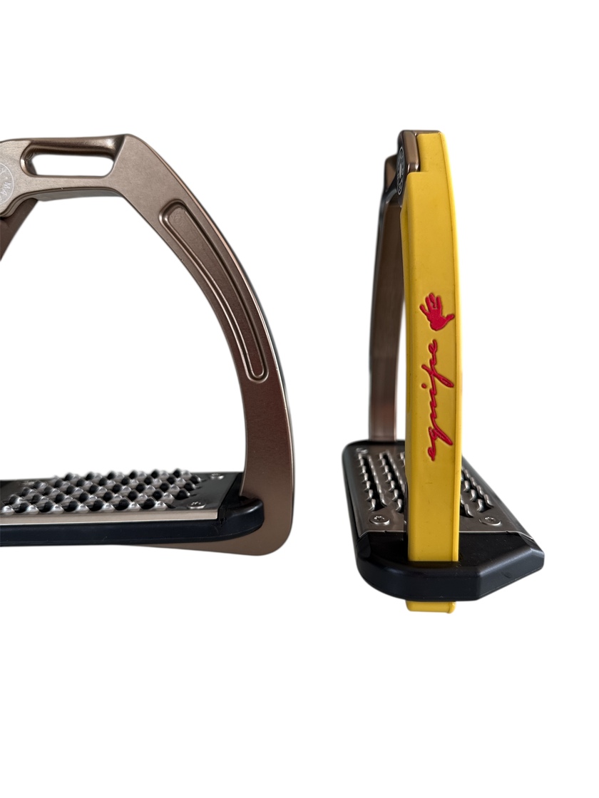Nylon Balanced Safety Stirrup Brons/Gul Equipe