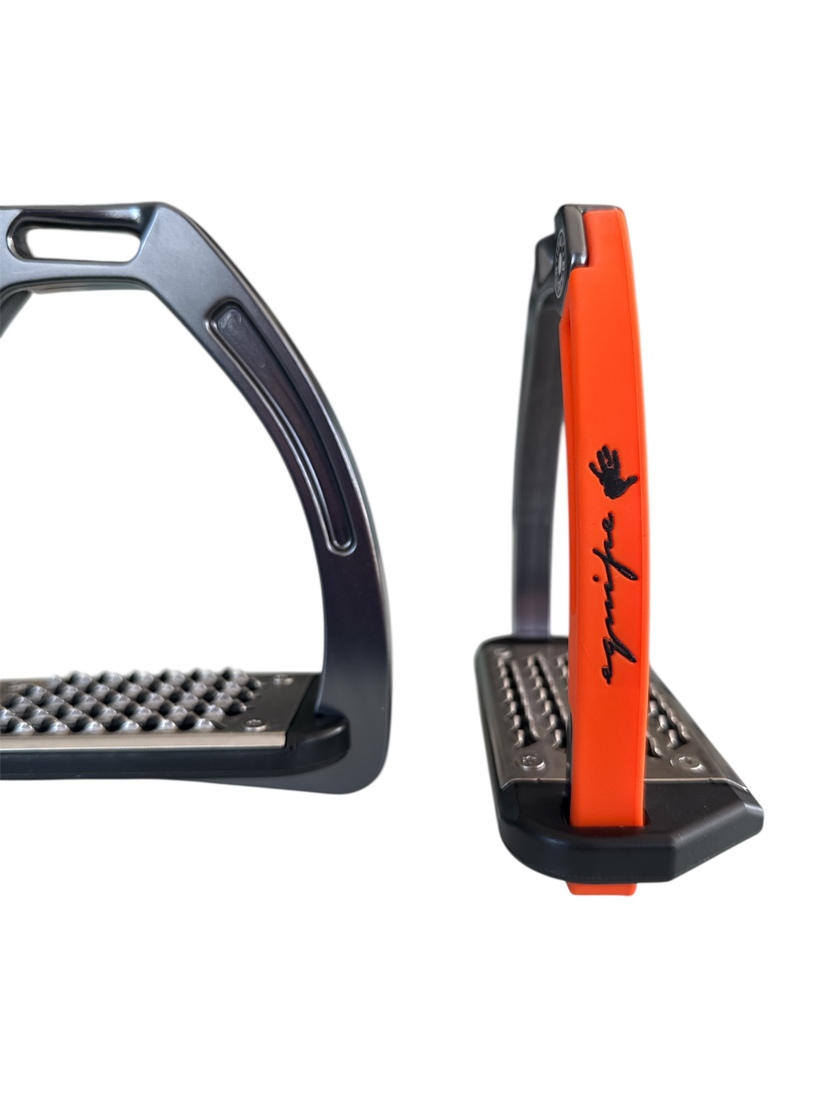 Nylon Balanced Safety Stirrup Mörk Titan/Orange Equipe