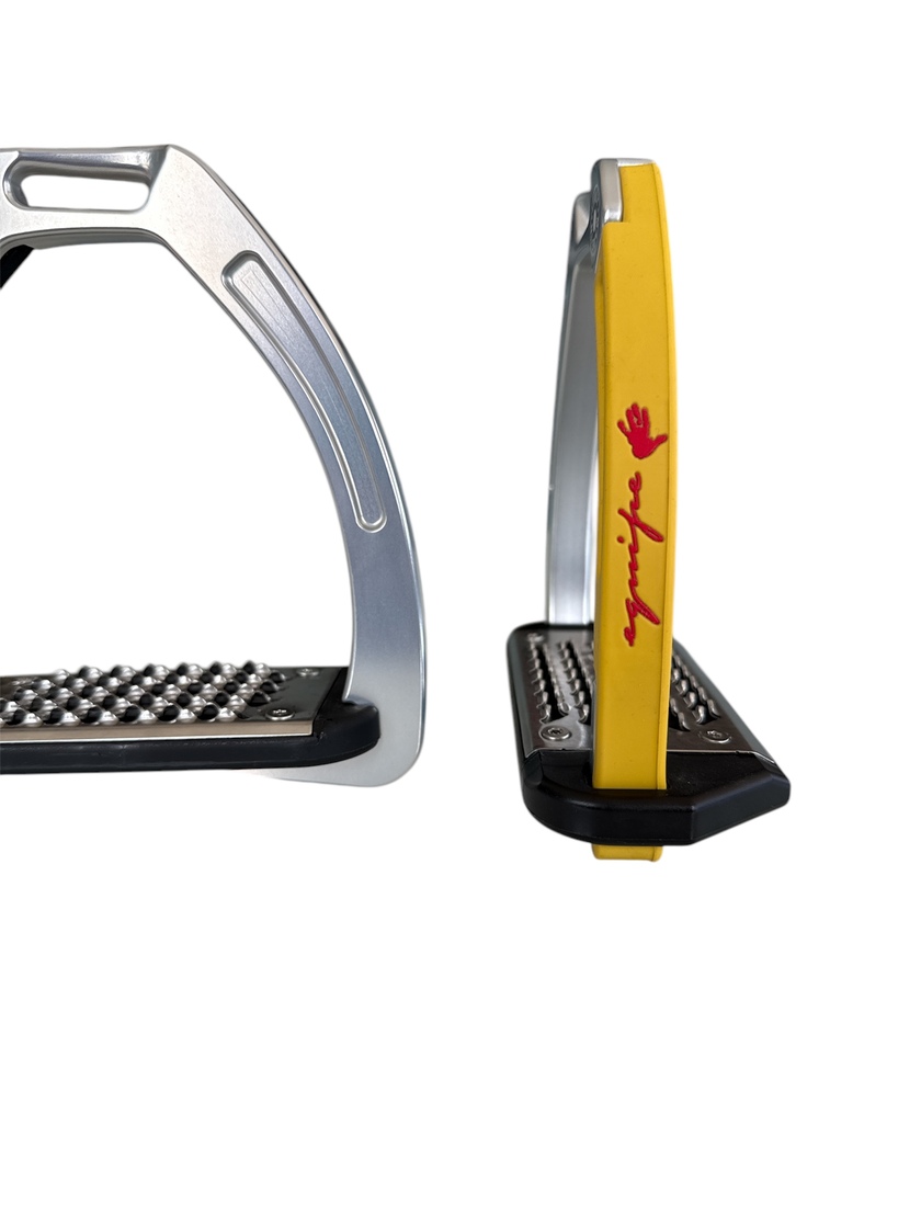Nylon Balanced Safety Stirrup Ljus Titan/Gul Equipe