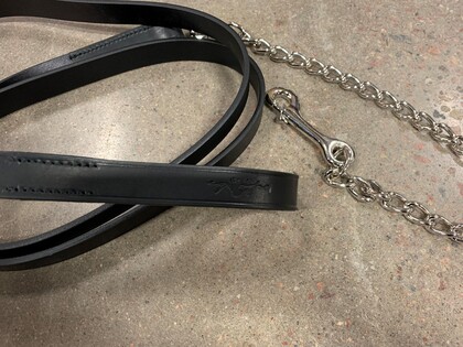 Grimmskaft Läder Svart Silverkedja