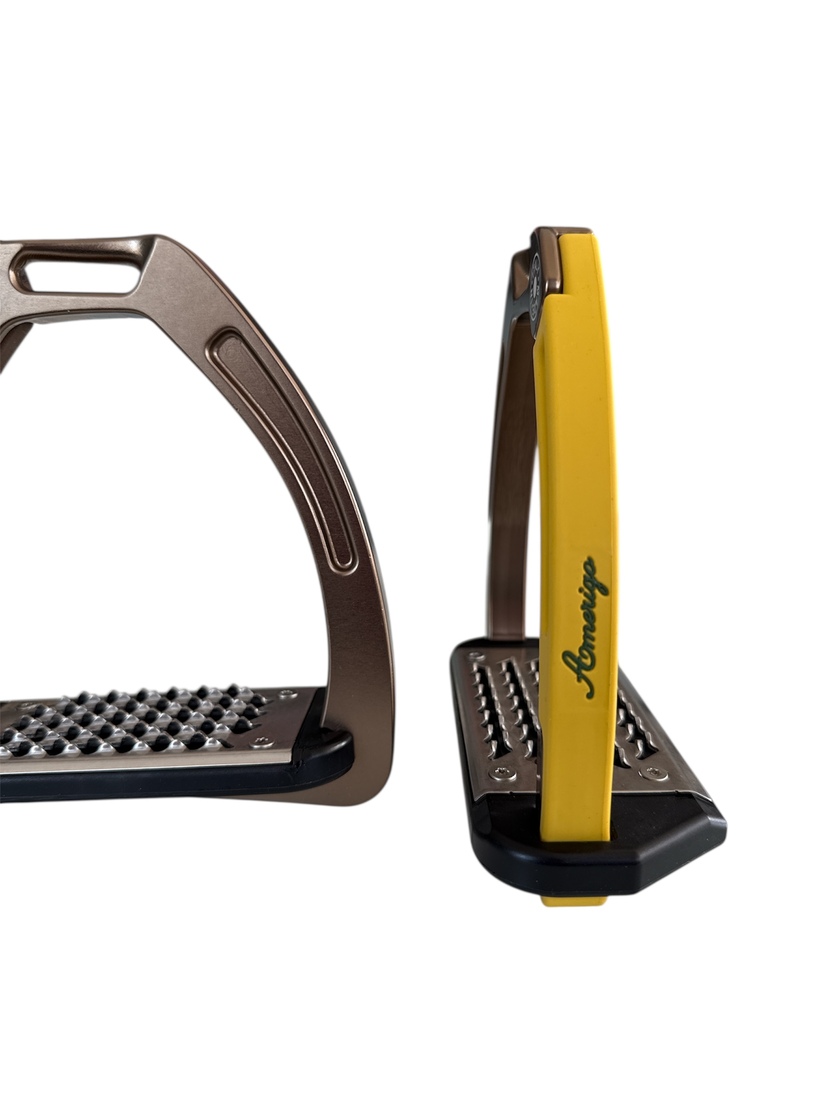 Nylon Balanced Safety Stirrup Brons/Gul Amerigo