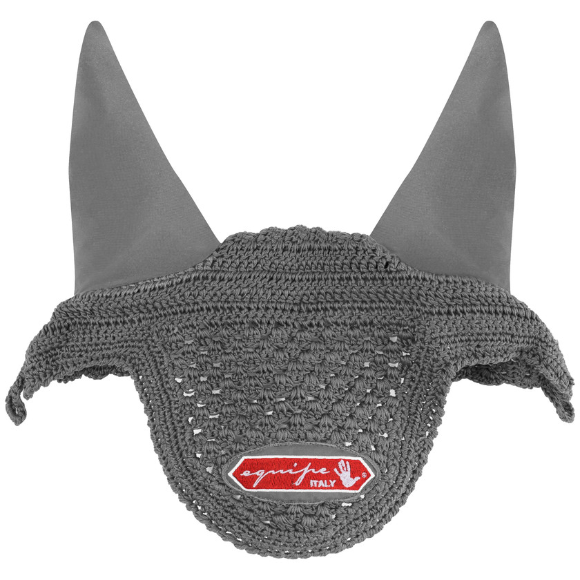 Häst-Luva Grå med Röd Logo