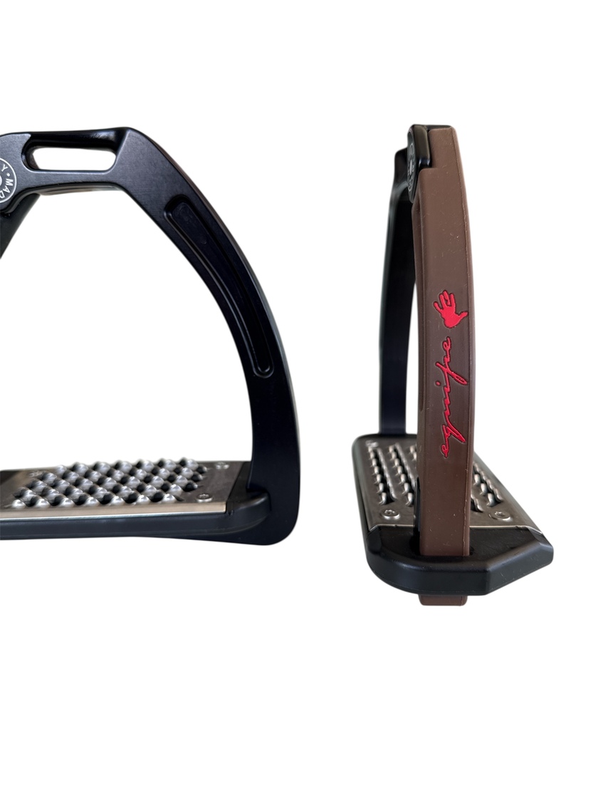 Nylon Balanced Safety Stirrup Svart/Brun Equipe