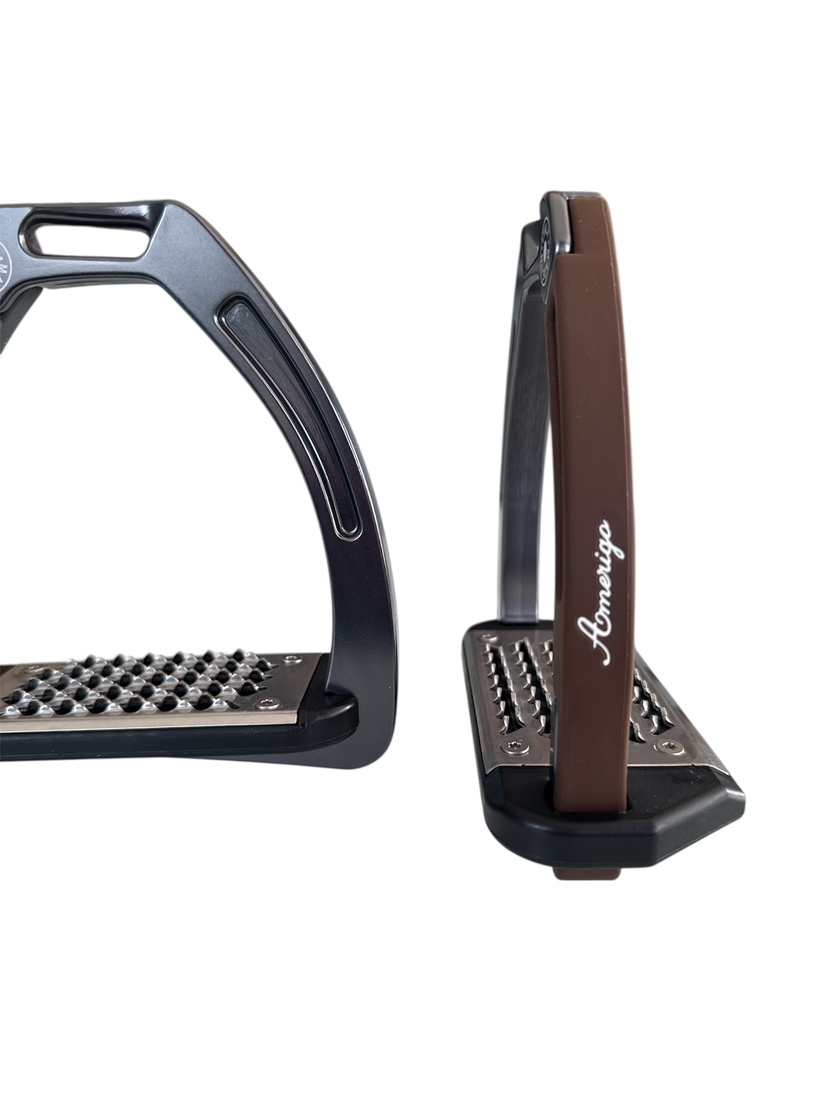 Nylon Balanced Safety Stirrup Mörk Titan/Brun Amerigo