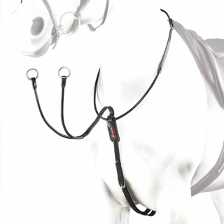 Martingal Lack Rundsydd med Silverspänne Cob Svart