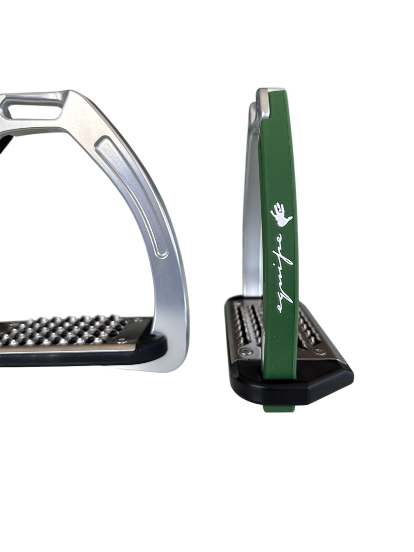 Nylon Balanced Safety Stirrup Ljus Titan/Grön Equipe