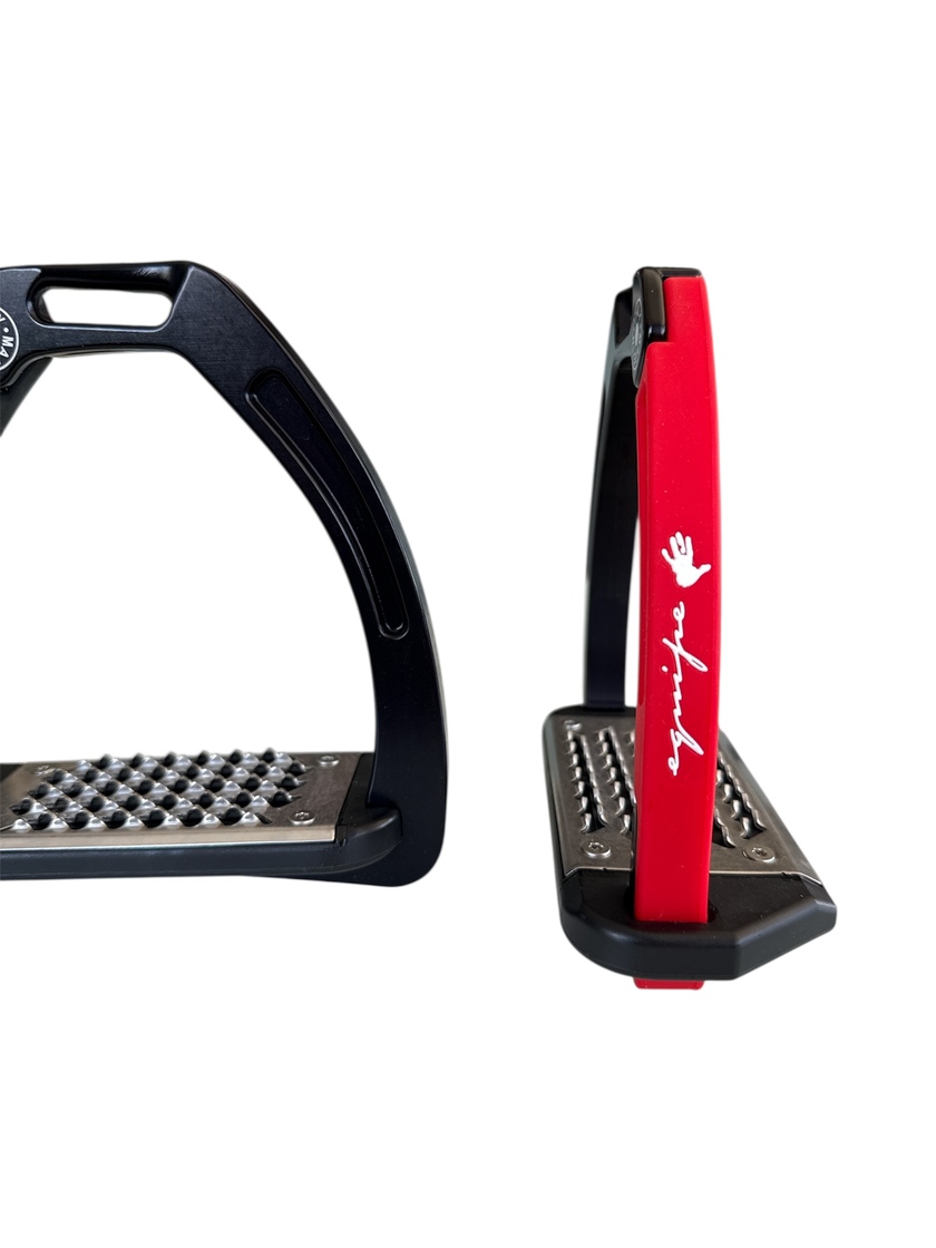 Nylon Balanced Safety Stirrup Svart/Röd Equipe