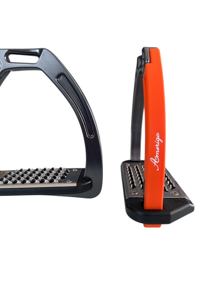Nylon Balanced Safety Stirrup Mörk Titan/Orange Amerigo